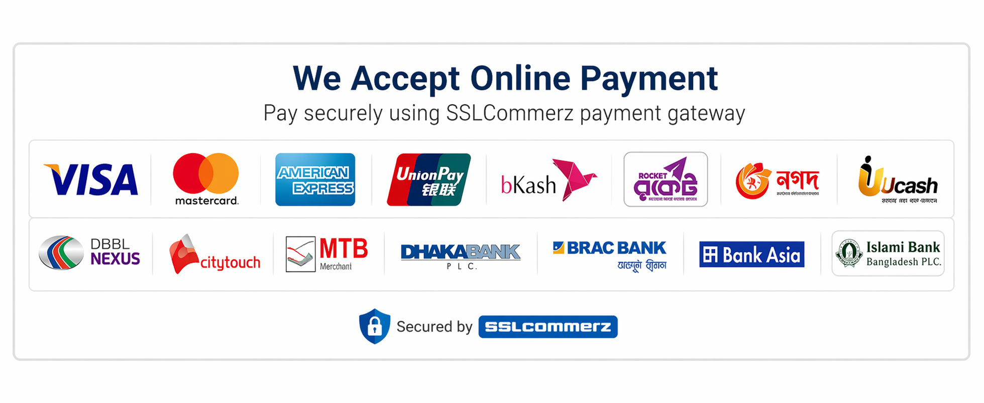 SSLCommerz Payment Methods